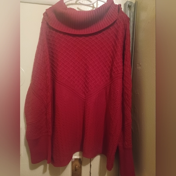 Chico's Rich Red Cowl Neck Sweater - Picture 2 of 4